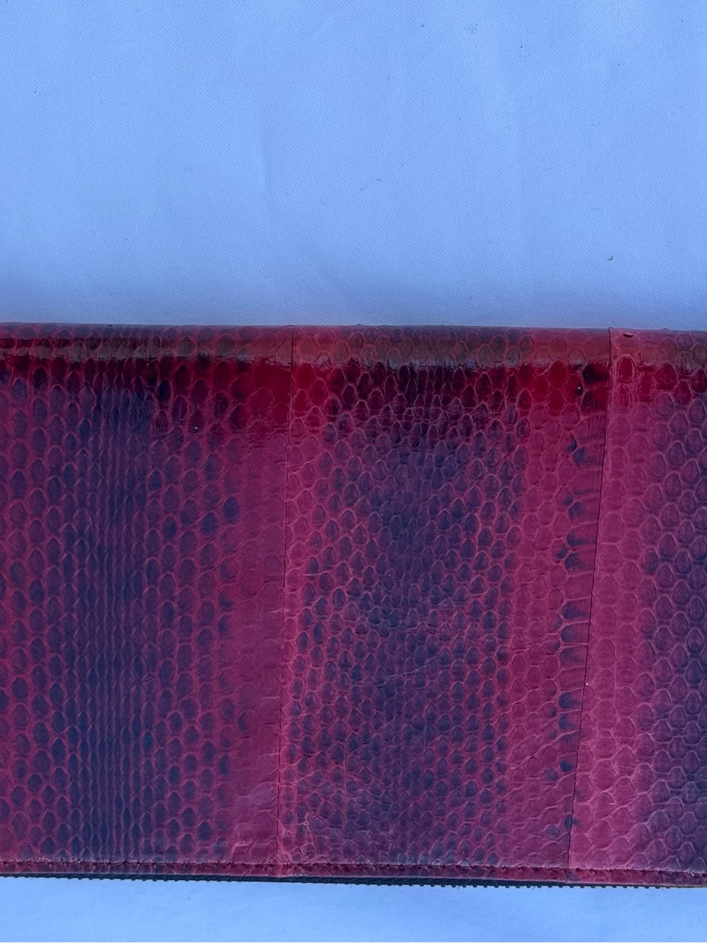 Beirn Luxury Red Python Print Zip Around Wallet Excellent Condition